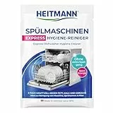 HEITMANN Express Spülmaschinenreiniger | Dreifach-aktiv gegen Fett, Kalk & Gerüche | Maschinenreiniger für Geschirrspüler – wirkt im Kurzprogramm | Für Sprüharme, Filter & Innenraum | 30 g