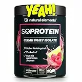 natural elements SoProtein Clear Whey Isolate – Raspberry Mojito Geschmack – 600g Proteinpulver – 24g Protein – erfrischender Protein-Shake, optimal löslich – in Deutschland entwickelt & laborgeprüft