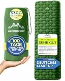 Alpenwert® Isomatte Outdoor [Kleines Packmaß & Ultraleicht] Luftmatratze perfekt für Camping, Wandern, Backpacking UVM. - Schlafmatte aufblasbar (Green)