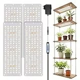 Garpsen LED Pflanzenlampe, 6000K Vollspektrum-Pflanze Lichter mit Auto Timer 6/12/16H, 5 dimmbare Stufen & 3 Farbmodi, 552 LEDs wachsen Lampe Panel für den Samenstart, Veg und Bloom (4Panels)