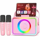 [2026] Karaoke Maschine 2 Mikrofonen: Wowstar Karaoke Anlage mit 2 Karaoke Mikrofonen - Tragbare Bluetooth Karaoke Box Lautsprecher für Erwachsene Kinder PA Subwoofer Lautsprecher System Geschenk