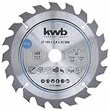 kwb Kreissägeblatt 160 x 20 mm, schneller Schnitt, Sägeblatt geeignet für Weich- und Hartholz, Tischlerplatten und Spanplatten