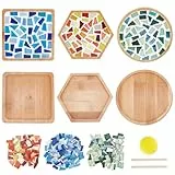 WEBEEDY DIY-Mosaik-Untersetzer-Set Gemischte Farben DIY-Glasmosaikfliesen Zum Basteln Trinkbecher-Untersetzer Handgefertigtes Bastelset Mit Buntglas-Mosaikfliesen Einweihungs-Geburtstagsgeschenk