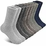 SIMIYA Socken Herren 5 Paar Thermosocken, Wintersocken Atmungsaktiv Wollsocken Herren Dicke Socken,Wandersocken Wolle Warm für Wandern, Sports Zuhause, Freizeit,Eu-Größe 38-42