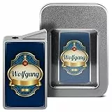 printplanet Feuerzeug mit Namen Wolfgang - personalisiertes Gasprintplanet Feuerzeug mit Design Wappen 2 - inkl. Metall-Geschenk-Box