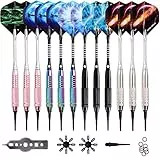WIN.MAX Dartpfeile mit kunststoffspitze für elektronische dartscheibe 12 Stück Soft Darts Pfeile Set,18 Gramm Profi Softdarts dartpfeil
