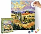 Schipper 609240911 Malen nach Zahlen – Zypressenallee - Bilder malen für Erwachsene, inklusive Pinsel und Acrylfarben, 24 x 30 cm