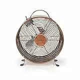 NEDIS Tischventilator | Netzbetrieb | Durchmesser: 25 cm | Höhe: 33,5 cm | 20 W | 220-240 V AC 50 Hz | Anzahl der Geschwindigkeitseinstellungen: 2 | Kupfer 1,50 m