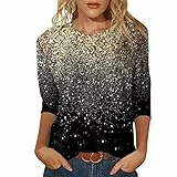 Glitzer Oberteile Damen, Silvester Outfit Damen Pailletten Oberteil Pailletten Shirt Glitter Top Elegant Damenshirt Festlich Glitzeroberteil Blusenshirt Party Festliche Blusen Glamour Weihnachtsbluse