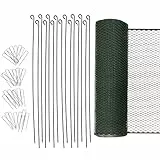 Kerbl Hobbyfarming Universalzaun Multifence, 25 m lang, 0,90 m hoch 15 Befestigungstäbe, 30 U-Heringe, grün