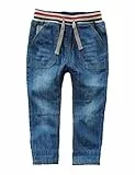 Echinodon Kinder Jeans Hose Jungen Leicht/Weich/Atmungsaktiv 100% Baumwolle Jeanshose 110