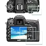 ULBTER Displayschutzfolie für Nikon D7200 D7100 + Top-Schutzfolie [2 + 2 Stück], 0,3 mm 9H Härte, gehärtetes Glas, kratzfest, Anti-Fingerabdruck, blasenfrei, staubabweisend, 3 Stück