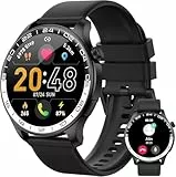 Smartwatch Herren, AMOLED-Display HD Touch Smart Watch mit Bluetooth-Anrufe, 120+ Sportmodi Fitnessuhr mit IP68 Wasserdicht Sportuhr, Fitness Tracker mit SpO2 Herzfrequenz Schrittzähler Schlafmonitor