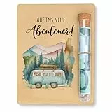 PIujsym Camping Geschenke, Geldgeschenk Reise Camper, Originelle Geburtstag Geldgeschenk Holz mit Reagenzglas, Personalisierte Geld Geschenke Verpackung für Hochzeit, Reise, Geburtstag, Jugendweihe