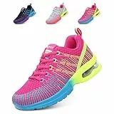 Hitmars Laufschuhe Damen Turnschuhe Luftpolster Sneaker Atmungsaktiv Sportschuhe Leicht Joggingschuhe rutschfest Straßenlaufschuhe Walkingschuhe Fitness Running Outdoor Rot EU 39