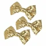 Beaupretty 3 Stück Glitzer Haarschleifen Pailletten Haarspangen Bowknot Bling Haarschleifen für Baby Mädchen Kleinkinder Kinder Kinder Jugendliche (Golden)