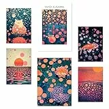 Nacnic 6er-Set Yayoi Kusama Sonnenuntergang Wasser Blau Orange Rot Lila Farben Janapise Poster mit Designillustrationen zur Dekoration der Wände Ihres Zuhauses. Räume A3 und A4 Rahmenlos
