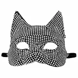 Holibanna Katzen-Maskerade-Maske Glänzende Strass-Fuchs- Glitzernde Karneval- Halbe Gesichts-Katzenohren- Für rade Cosplay Kostümzubehör