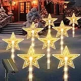 NEEMO 10 Modi Weihnachtsstern Weihnachtsdeko Aussen, 8 Stück 32 LEDs Solar Weihnachtsbeleuchtung Außen, USB-C Solarlampen für Außen Stern Rasen Outdoor Beleuchtet Weihnachten Deko Geschenke