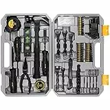 DEKOPRO 148-teiliges Werkzeug-Set, allgemeines Haushaltswerkzeug-Set, Auto-Reparatur-Werkzeugset, mit Kunststoff-Werkzeugkasten-Aufbewahrungskoffer