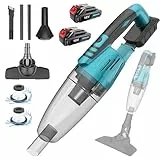 Akku-Handstaubsauger, Staubsauger für Makita 18V Batterie, 10000Pa 3-in-1 multifunktionaler Staubsauger,mit Bodendüse, 0.75 L Staubbehälter, für Zuhause, Auto und Tierhaare reinigen(inklusive 2 Akkus)