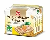 Linea Natura Bio Sesam Vollkorn Knäcke, Naturland Knäckebrot, ohne Hefe gebacken, 5 Packungen, 5 x 200g, 1kg