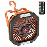 Diealles Shine Camping Ventilator mit Akku 10400mAh, 3 in 1 USB Ventilator, Camping Lüfter Sehr Leise, Zeltventilator mit LED Licht, Tischventilator für Freien Hause Büro