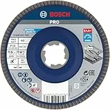 Bosch Accessories Bosch Professional 1x Fächerschleifscheibe X571 Best for Metal X-LOCK (für Metall, Ø 125 mm, P 60, gewinkelte Ausführung, Zubehör Winkelschleifer)