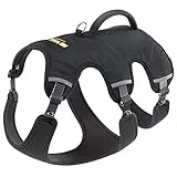 Ferplast Hundegeschirr für große Hunde ERGOTREKKING, verstellbares Geschirr mit 6 Verschlüssen, gepolstert und reflektierend, ideal zum Wandern, Größe L, max. 40 kg. Schwarz