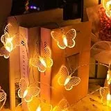 KOBOKO Lichterkette mit Schmetterling-Design, 1,5M 10 LED für Kinderzimmer, Batteriebetrieb, für Hochzeiten, Partys, Garten, Weihnachten Deko