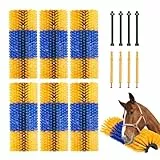 VEVOR Kratzbürste, 6er-Set Viehbürste mit 12 Schrauben, 43,5x19x10cm Scheuerbürste, zur Linderung von Juckreiz & zur ständigen Reinigung, Fellpflege & als Kratzbaum für Pferde, Schweine & Rinder