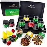 Hallingers Kraftvolle Kräuter - 5 Sorten Tee Geschenkset, loser Tee vegan in Schraubgläsern, Teesortiment als Tee Geschenk (Set) - Geschenk im Sommer & als perfektes Grillgeschenk | Geburtstag Glückwu