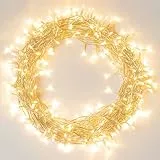 Koopower LED Lichterkette (4 x 50er LED | 5m) mit Timer und 9 Programm Batteriebetrieben, Warmweiß für Weihnachten, Schlafzimmer, Party