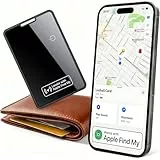 Hendari Dünne Geldbörsen Tracker Karte 1 Pack, 2025 Neue Wiederaufladbarer Wallet Tracker Kompatibel mit Apple Wo ist?(Nur iOS), Air Smart Tag Card für Reisekoffer/Geldbeutel/Koffer, IP68 Wasserdicht