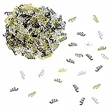 Oblique Unique® Spiralen Konfetti Gold Silber Schwarz Luftschlangen Streu Deko für Silvester Geburtstag Feier Party Tisch Deko