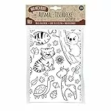 Papier-Tischdecke zum Ausmalen, Motiv Zoo, bemalbare Tischdecke Tiere, Deko Kindergeburtstag, Kreative Kinderbeschäftigung, Ausmalen Tiere, Mal Mich Bunt