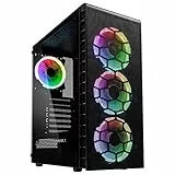 KOLINK Observatory Lite Mesh Midi Tower PC Gehäuse ATX RGB PC-Gehäuse, Gaming PC Case, Tempered Glass Computergehäuse, Gaming Tower, PC Hülle mit Lüfter, Computer Gehäuse Gaming Lite Mesh Schwarz