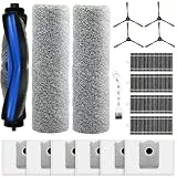 Moorstdel Kompatibles Zubehör Set für Ecovacs Deebot X8 Pro Omni / X8 Omni, Ersatzteile mit 1 Hauptbürste, 2 Wischwalze, 6 Staubbeutel, 4 Filter, 4 Seitenbürsten, 1 Reinigungsbürste