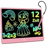 Electight LCD Schreibtafel 12 Zoll, Bunt Löschbar Maltafel, Augenschonende Zaubertafel mit Sperrbare Tasten, Lernspielzeug-Geschenk für Jungen und Mädchen 3, 4, 5, 6, 7, 8 Jahren - Rosa