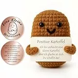 Tixlux Pocket Hug Positive Kartoffel Figurine, Strickwolle Kartoffel Dekorationsfigur mit Kleine Umarmung Glücksbringer (Roségold), Mutmacher Geschenk, Gute Besserung Geschenk, EinschulungGeschenk