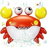 Jiosdo Badewannenspielzeug, Krabbe Badespielzeug Bubble Mit Musik, Badespielzeug Baby, Badewanne Spielzeug Wasserspielzeug Kinder, Geschenke für Jungen und Mädchen (rot)