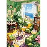 HUADADA Puzzle 500 Teile Erwachsene,Grünes Häuschen,Hochwertig mattölbedruckt augenschonend, Puzzle-Liebhaber