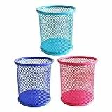 COHEALI Stiftebehälter-set Aus Metall 3-teilig Runde Stifthalter Pinsel-organizer Schreibtisch-aufbewahrungsbox für Zuhause Büro Schule Farbe
