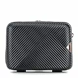 WITTCHEN GL Style Line | Kosmetikkoffer Reisekoffer Handgepäck Kabinengepäck Kosmetiktasche Damen Reiseetui Hartschale aus Polycarbonat Zahlenschloss GL Style Schwarz