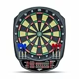 Carromco Dartboard STRIKER-401 – Elektronische Dartscheibe mit 6 Softdarts, 1-8 Spieler, 35 Spiele & 584 Varianten, 3-Loch Abstand, Catchring – Dart Set für Kinder & Erwachsene (Modell 92445)