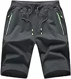 Tansozer Kurze Hosen Herren Shorts Sport Sommer Kurze Jogging Hosen Baumwolle Herren Gym Shorts Fitness Sweatshorts Schwarz1 6 Grau L