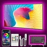 PSTAR Led TV Hintergrundbeleuchtung 2M, LED Streifen mit Bluetooth für 40-60 Zoll TV, TV LED Lichter mit Musik Sync, App & Fernsteuerung,USB Beleuchtung Hintergrundbeleuchtung Fernseher