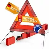 PURAHELP® Warndreieck KFZ Faltbar [Norm 2026 ECE R27] - Bis zu 250m sichtbar - Pannendreieck Auto Kompakt & Klappbar - Sicheres Verkehrspannen Dreieck nach EU Norm (StVO konform)