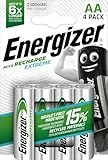 Energizer Batterien AA, wiederaufladbar, 4 Stück, Recharge Extreme