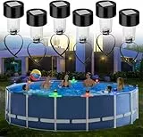 Begonia 6 Stück Solar Poolbeleuchtung für Intex Frame Pool - Pool Beleuchtung Zubehör für Aufstellpool - Wasserdichte LED Licht Teichbeleuchtung Zaunbeleuchtung für Outdoor Garten Pool Bar Party Deko